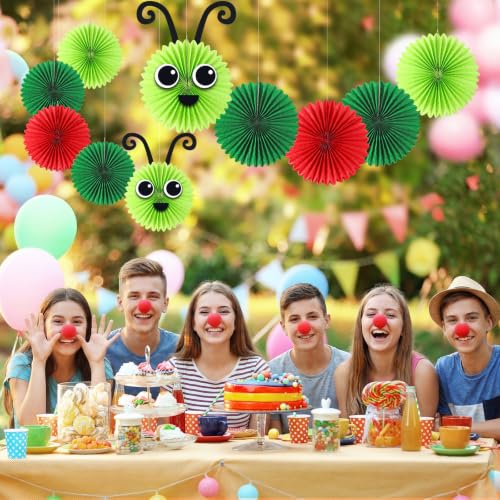 Image of Hortsun 14 Pcs Caterpillar Birthday Decorations 12 Inch 8 Inch Caterpillar Paper Lanterns for School Classroom Birthday Party Favors, with Eyes Mouth Feelers Glue Point(Red Green Color)