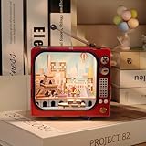 3D Puzzles Holz, Modellbausatz in TV-Form mit LED-Licht – dimmbares, zeitgesteuertes, wiederaufladbares Nachtlicht, Heimdekoration, DIY-Bastelgeschenk für Erwachsene und Jugendliche