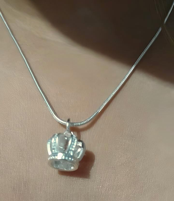 Collier Couronne Argent 925 et Zircon AAA LAMGUL pour Filles et Femmes