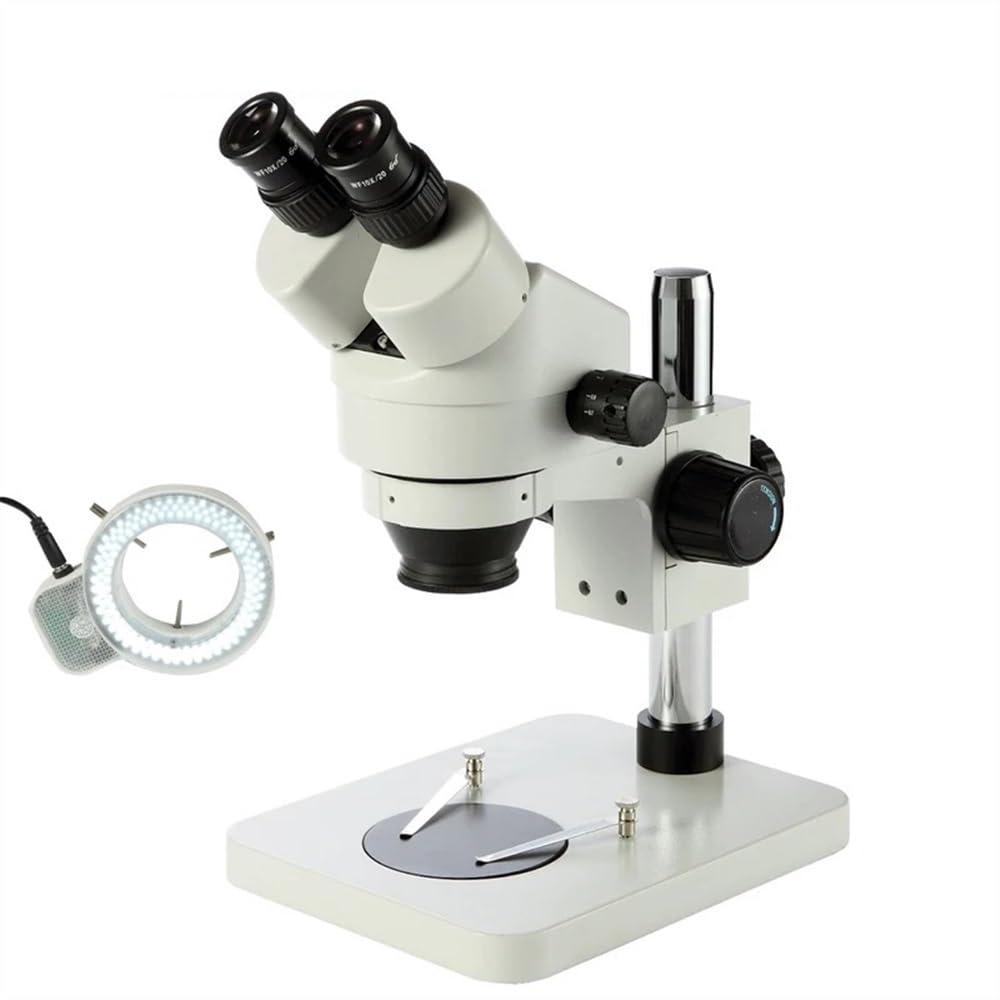 Microscope Accessories Kit 3.5X-90X Table Pillar Stand Zoom Binocular Stereo Microscope Inspection PCB Repair Microscopio 144 LED Light Source Microscope Slides (Color : SZM45B1 6500K144)