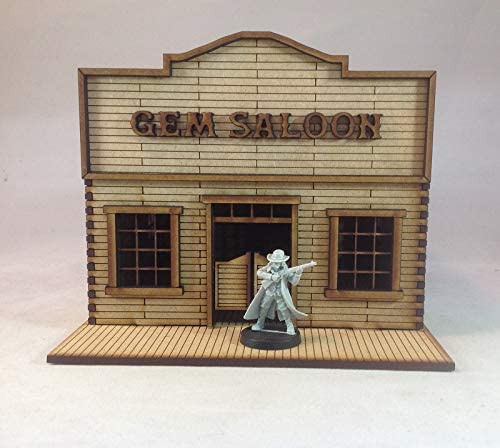 Miniatura 3 de Gem Saloon 28mm MDF Kit Tombstone Desperado Legends Old West Terrain Building