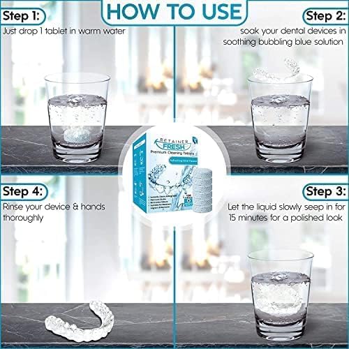 Retainer Fresh 120 Tablets 4 Months Supply Retainer Fresh, Brite, And Stain-Free - Retainer Cleaner Tablet thumb #5