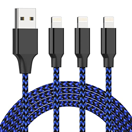 iPhone-Ladekabel, Lightning-Kabel, 3 Stück, 90 cm [Apple MFi-zertifiziert] Nylon geflochtenes USB A Ladekabel kompatibel mit iPhone 13/12/11Pro Max/XS MAX/XR/XS/X/8/7 und mehr Cover