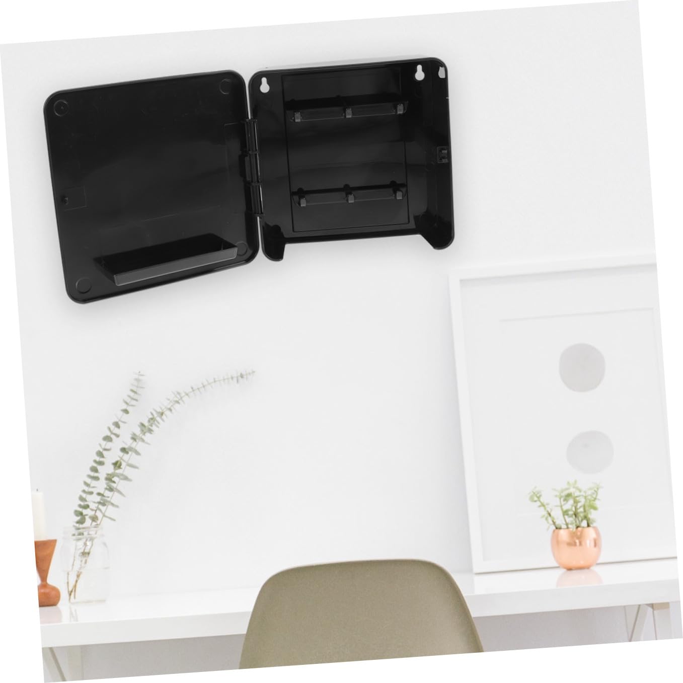 Portachiavi da Parete in Plastica Stile Moderno, Appendichiavi Magnetico senza Foratura, Porta Chiavi Elegante per Ingresso e Casa, Organizer da Muro Nero