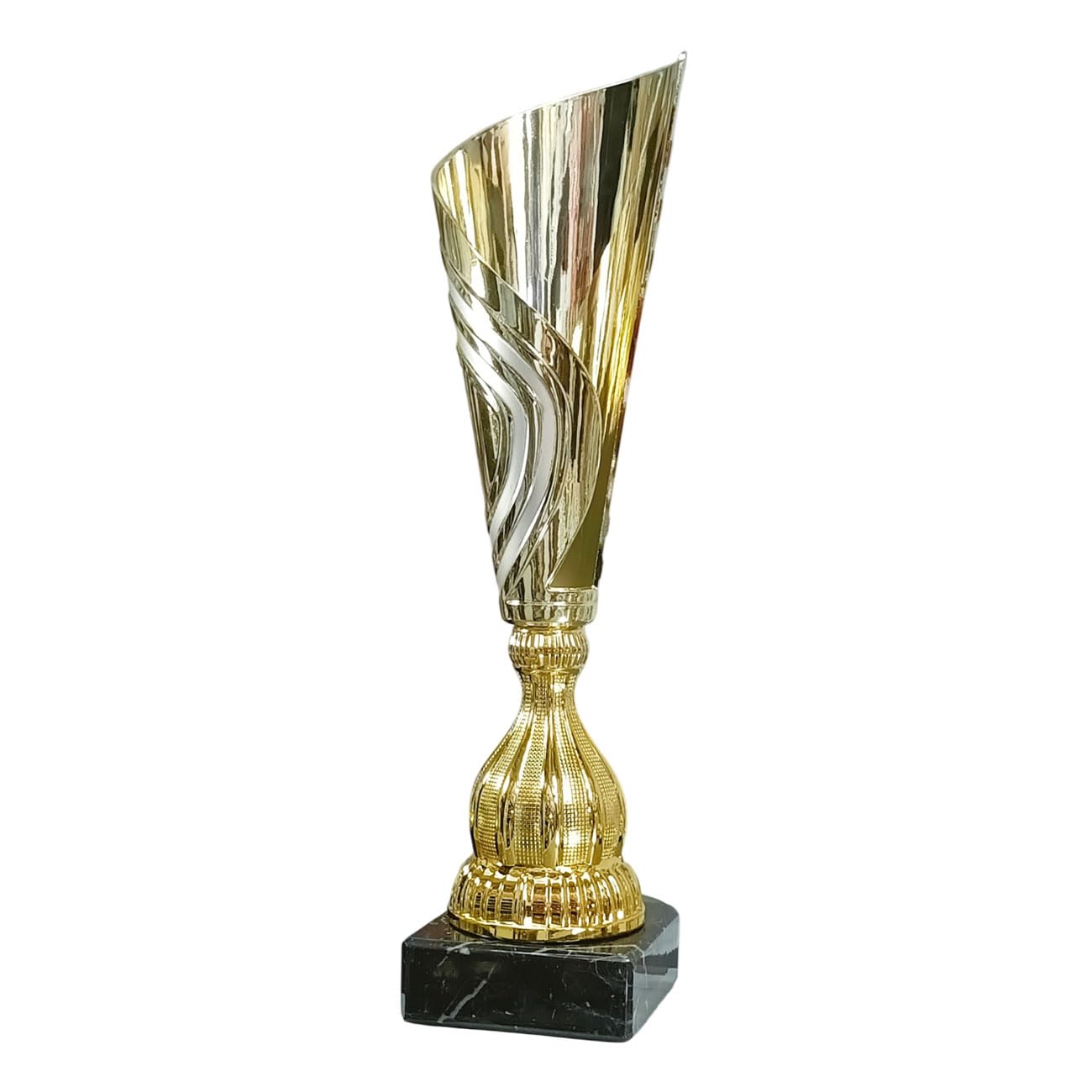 Tecnocoppe Trofeo Dorato 36,5 Cm – Base In Marmo Nero, Targhetta Personalizzabile Omaggio, Disponibile In 3 Altezze