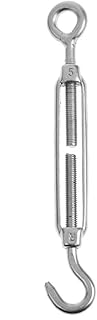 Inzopo 304 Stainless Steel Hook & Eye Turnbuckle Open Body Wire Rope Tightener M4