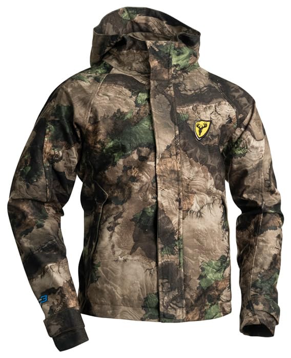 Image of SCENTBLOCKER Youth Drencher Lightweight Breathable Waterproof Hooded Camo Hunting Jacket (MO Terra Outland, Large)