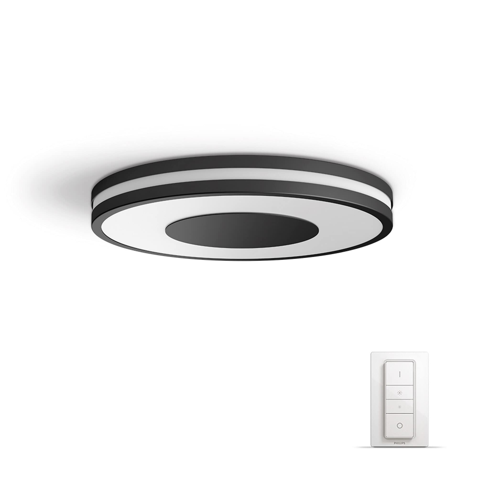 Philips Hue – Lámpara inteligente, Hue Being, Plafón LED Inteligente, Luz Blanca de Cálida a Fría, Compatible con Alexa y Google Home, Color Negro