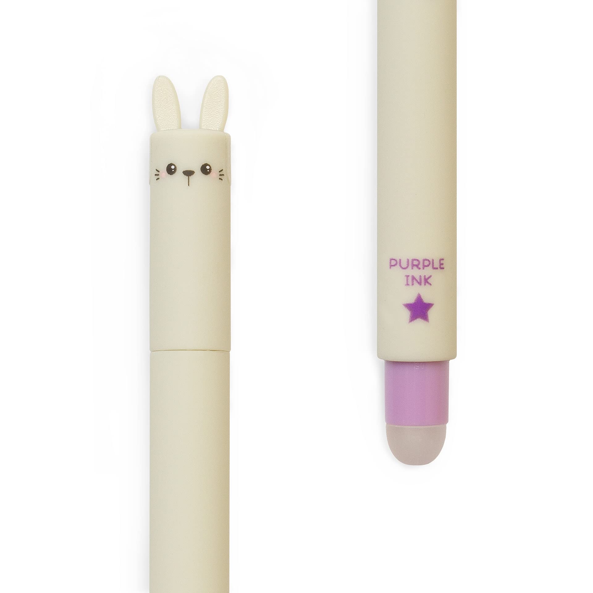 Legami Erasable Pen Erasable Gel Pen, Ø 0.7 cm, Bunny Theme, Purple