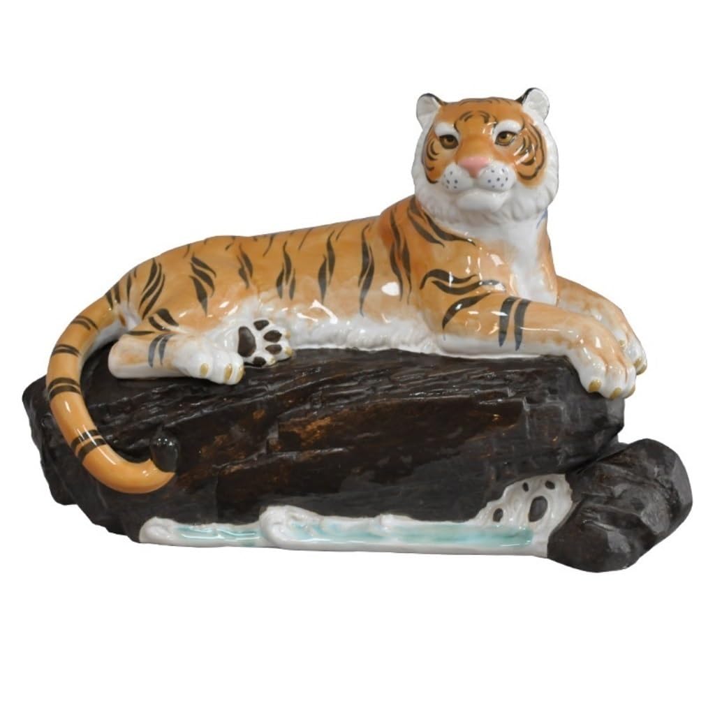 Ornements de tigre de bureau en céramique chinoise pour table de bar