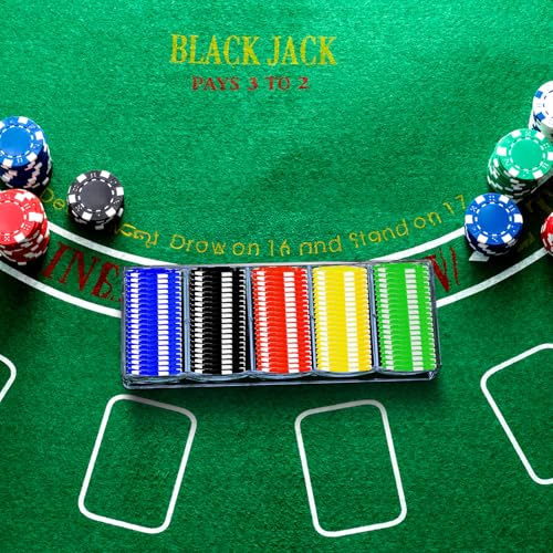 Pumtus 10 Pack Poker Chip Tray Racks, Clear Thick Plastic Casino Chip Case, Each Holds 100 Chips, Standard Size Chips Holder, Sturdy Clay Chip Boxes for Poker Club, Gambling, Blackjack - Thumbnail 5