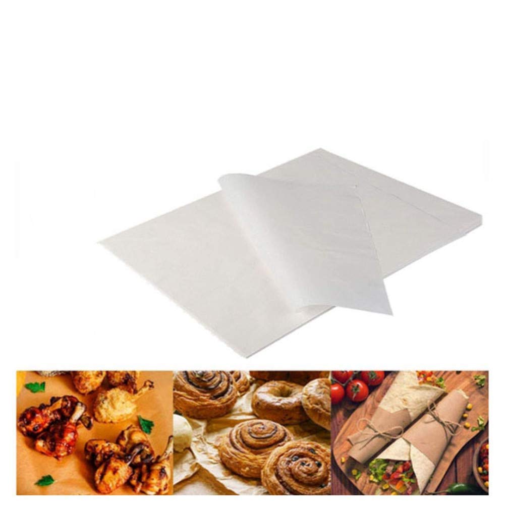 100 Pcs Parchment Paper Baking Sheets, Non-Stick Precut Parchment Papers Baking Sheets, Perfect for Baking Grilling Air Fryer Steaming Bread Cup Cake Cookie (White, 30x40CM)