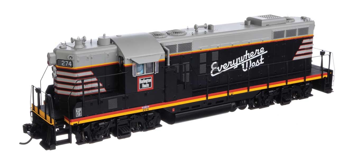 Walthers Mainline 920-42713 HO Scale EMD GP9 Phase I - LokSound 5 Sound and DCC - Chicago, Burlington & Quincy #274