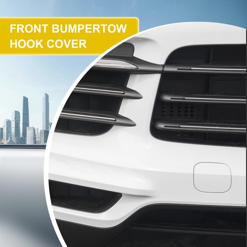 Car Front Bumper Tow Hook Cover Compatible with Porsche Cayenne 2019 2020 2021 2022 2023 9YA 9Y0 Fit Base GTS S Turbo Sport 2.9L 3.0L Trailer Cover Cap 9Y0807156G2X Small Lid Towing Eye Cap