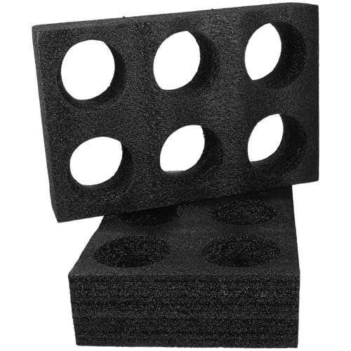 DECHOUS Soporte para Tazas de 6 Orificios de Espuma Perlada, Porta Bebidas Portátil para Café y Té, 2 Unidades, Bandeja Resistente para Llevar Bebidas Frías y Calientes al Reutilizable