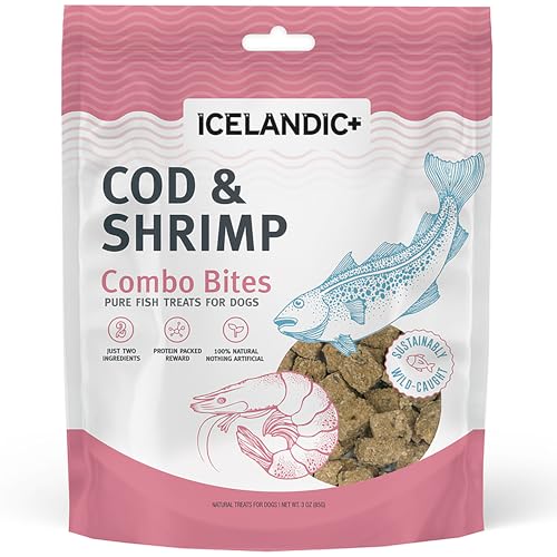 Icelandic+ Cod & Shrimp Combo Bites Dog Treat 3.0-oz Bag