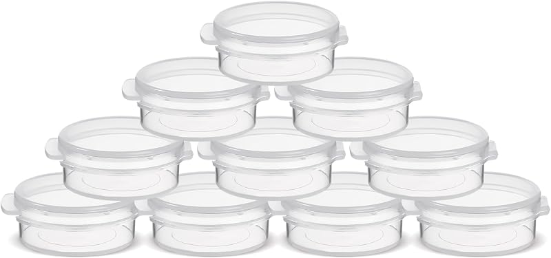 Potes cosméticos de plástico EORTA transparentes com tampa de encaixe, 10 g, Pacote com 30