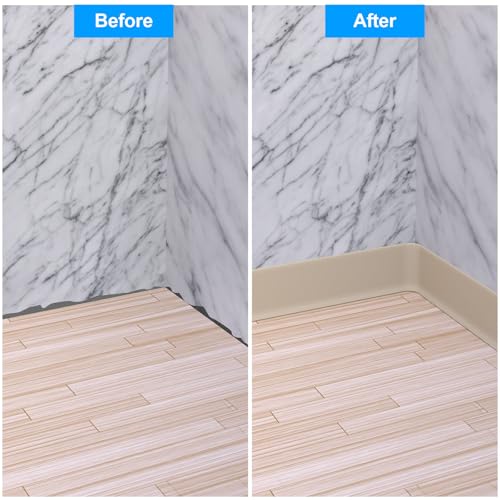 Duzzy Peel and Stick Vinyl Baseboard Trim Cove Base, 4in x 100ft, Beige by Duzzy - Used condition - Image 3