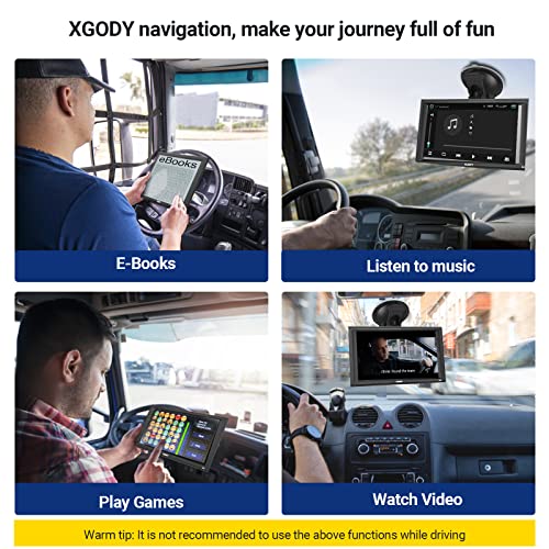 9inch Truck GPS Navigation for Car Big Touchscreen GPS Navigator Bluetooth AV-in Xgody 8GB ROM SAT NAV System Navigator Driving Alarm Lifetime map Updates by Xgody - Image 8