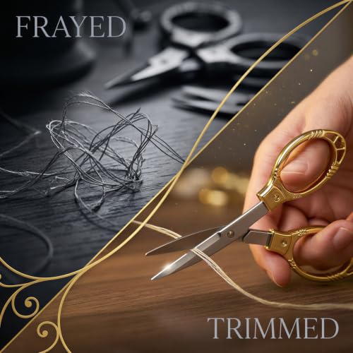2 Pcs Foldable Scissors, Golden Retractable Stainless Steel Travel Utility Snips with Sturdy Handle, Portable Fishing Line Cutter for Outdoor Activities, Thread Trimming, Keychain Hole - Image 5