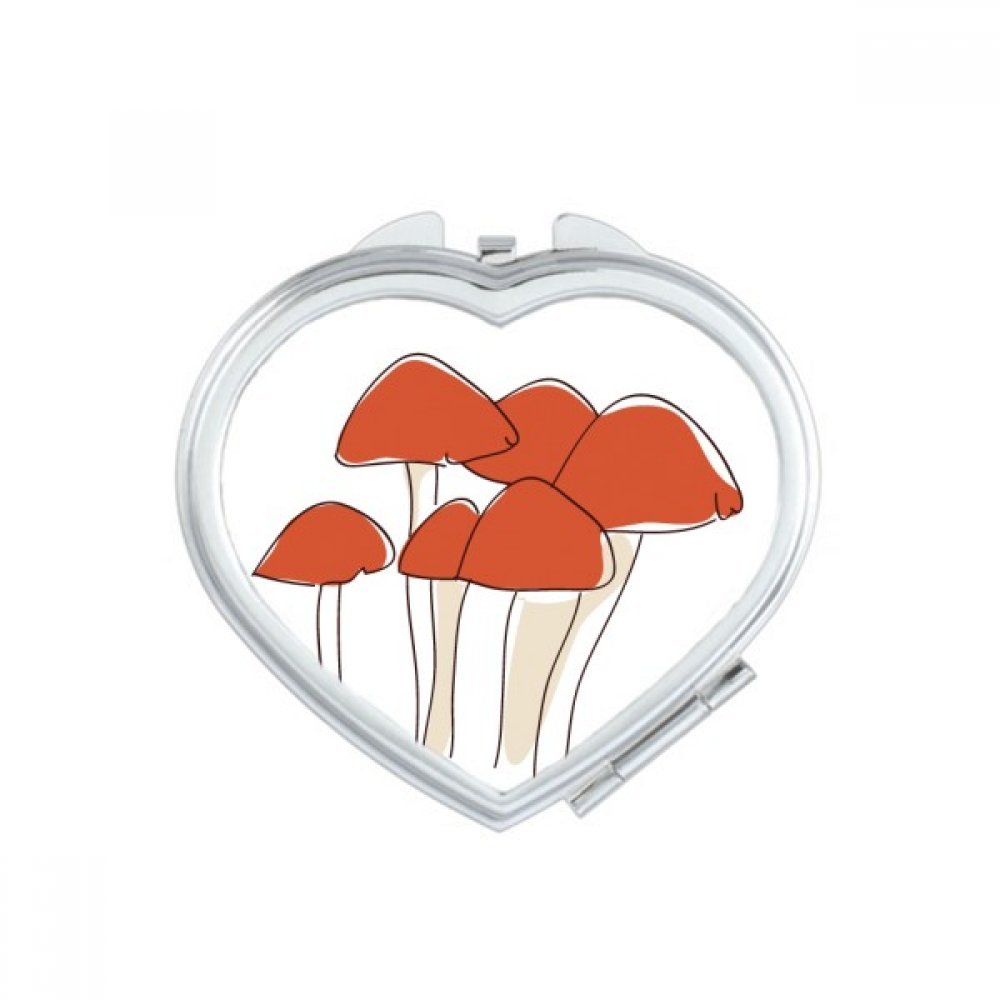 Miroir compact champignons au motif coeur, l'accessoire de poche idéal pour vos sorties en ville
