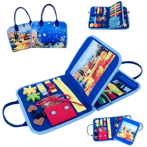 Fidget Blanket for Adults with Dementia & Alzheimers Calming Sensory Busy Board with Fine Motor Activities Therapeutic Toys for Seniors
