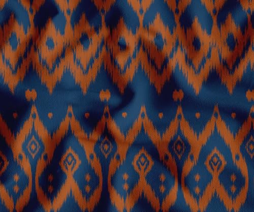 Tissu d'ameublement anti tache imperméable ikat bleu pour sauver vos canapés et chaises