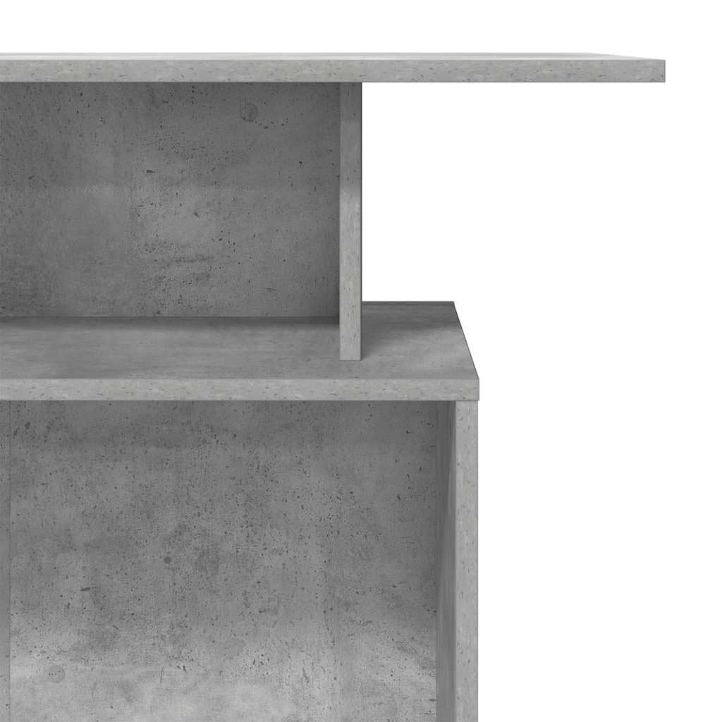 Banco reception, grigio cemento, 100 x 40 x 104 cm, materiale in legno, robusta scrivania per ufficio, hotel, salone, scrivania per computer versatile