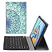 Price comparison product image FINTIE Keyboard Case for Samsung Galaxy Tab A 10.5 2018 Model SM-T590/T595, Slim Lightweight Stand Cover with Magnetically Detachable Wireless Bluetooth Keyboard, Emerald Illusions