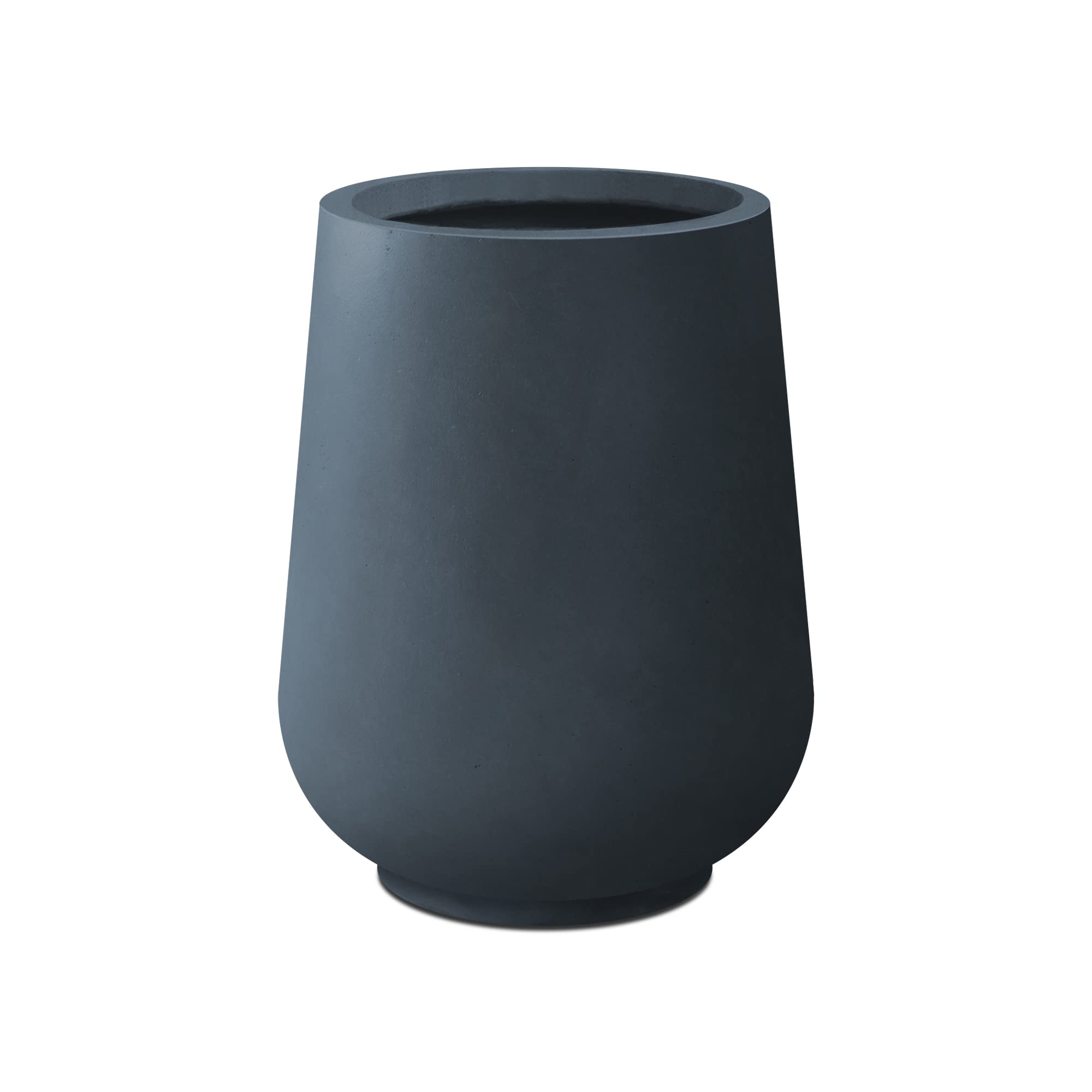 Kante 13.8" H Round Charcoal Concrete Modern Planters Outdoor Indoor Tall Plant Pots with Drainage Hole and Rubber Plug for Home and Garden (RF2015023C-C60121)