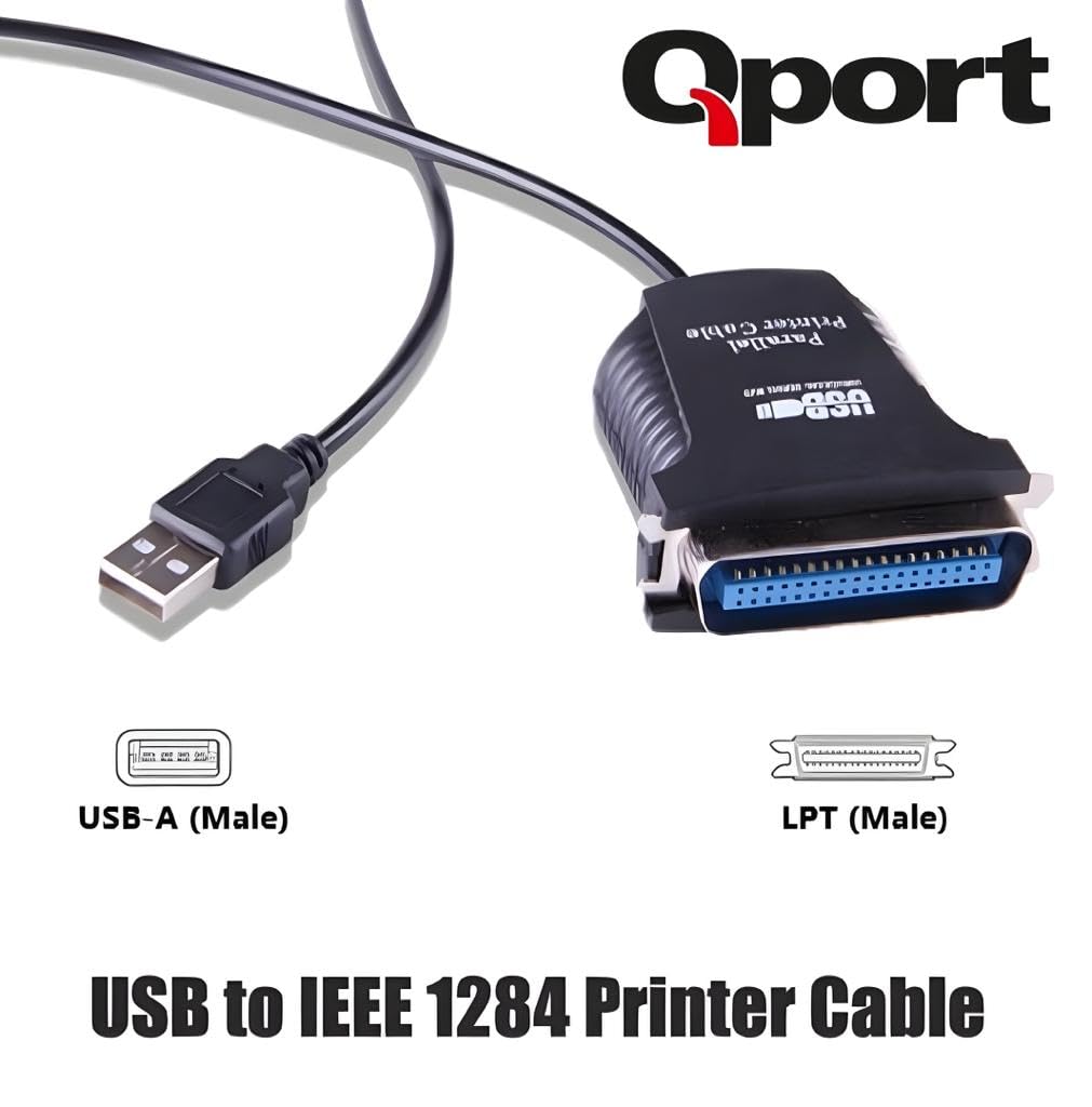 Qport Q Prlpt1.5 Usb/Lpt Çevirici 1.5 Metre Printer Kablosu