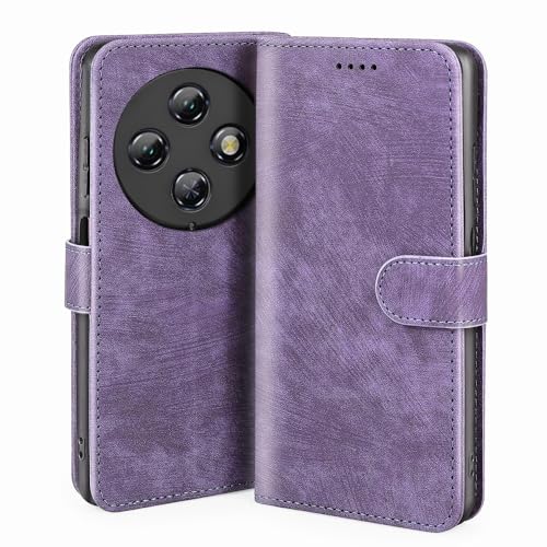 JNERBUYI Flip Handyhülle für Oukitel C5, PU Lederhülle mit Magnetische Wallet Hülle, Portemonnaie Flip Hülle, Stoßfeste Schutzhülle. Lila