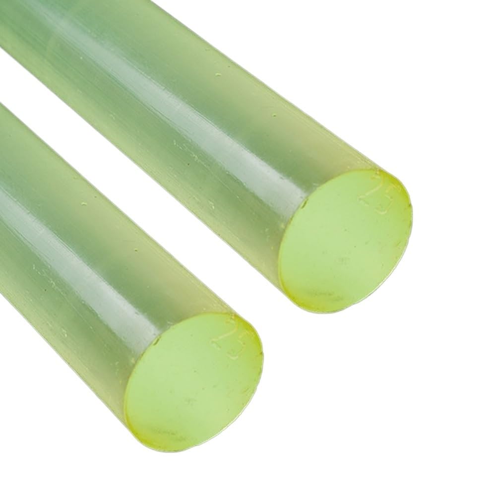 Tige en polyuréthane, Lot de 2 tiges rondes en polyuréthane, jaune translucide, diamètre 50-100mm, longueur 250mm(Dia90mm)
