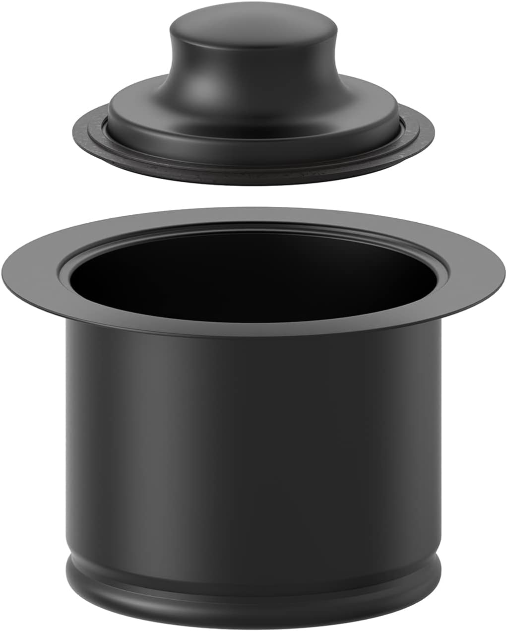 Extended Garbage Disposal Flange and Kitchen Sink Stopper for 3 1/2‘’ Universal Kitchen Sink Drain Hole(Matte Black)