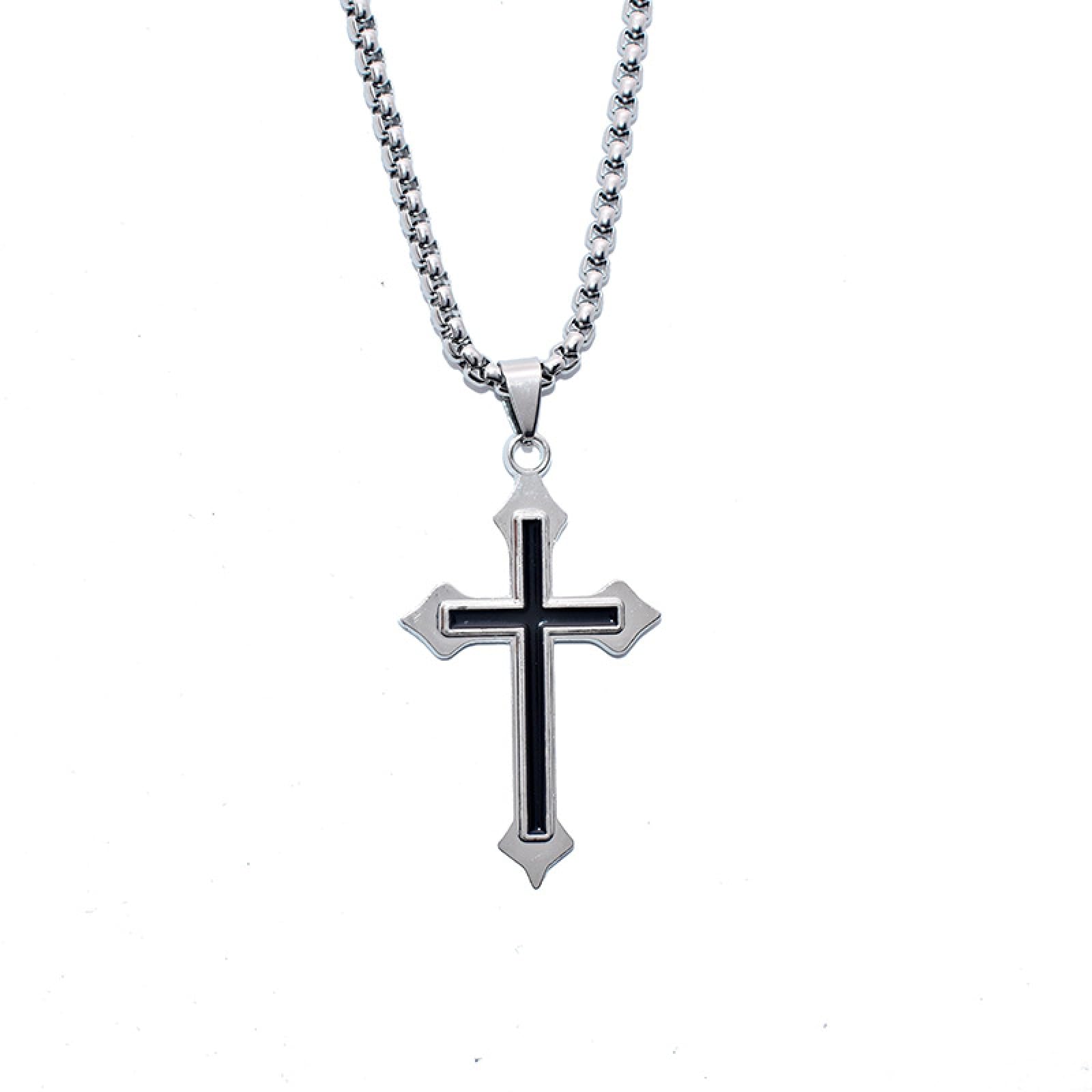 Collier croix crucifix anti-allergique pour peau sensible qui ne noircit pas - 6