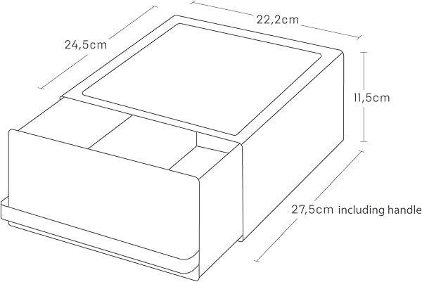Yamazaki 2019 TOWER Sliding Countertop Drawer, Black, Steel/Polypropylene/Magnet, 22 x 27.5 x 11.5 cm - 3