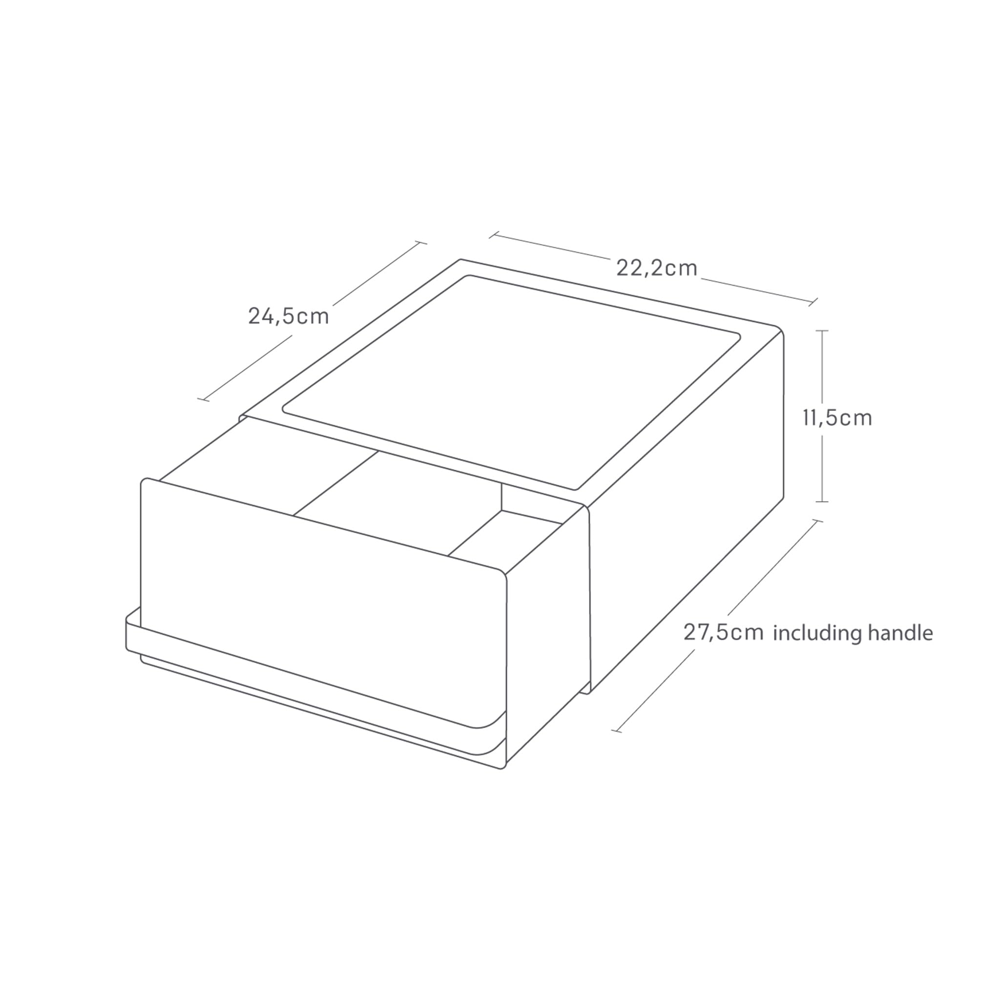 YAMAZAKI Tower Tiroir Coulissant pour comptoir, en Acier - Organiseur, Plateau, Cuisine, Plan de Travail - 27,5 x 22,2 x 11,5 cm, Design Japonais, Noir