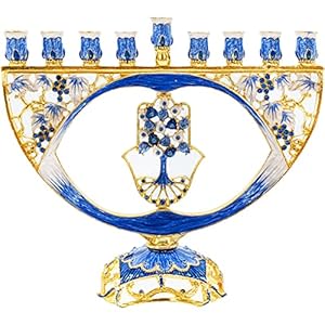 The Dreidel Firm Hanukkah Menorah Enamel Hamsa
