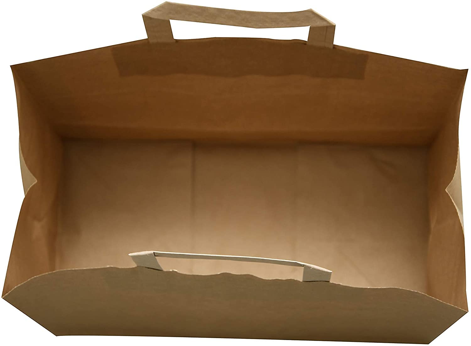 MAQA 50 pz Shopper carta kraft 32+22x34 o 26+18x26 cm Buste carta con  manico color avana, maniglia piatta 26+18x26 cm : Amazon.it: Casa e cucina