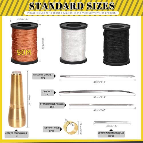 Mardatt 19pcs Leather Sewing Awl Kit Includes Leather Needle with Copper Handle - Image 2