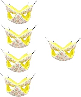 NOLITOY 5 Pçs Pet Rede Furão Gaiola Hamster Brinquedos Cobaia Cama Pendurado Hamster Cama Cobaia Rede Cobaia Gaiola Chinchila Cama De Lã Rede Veludo Gato Rede Pequeno Hamster