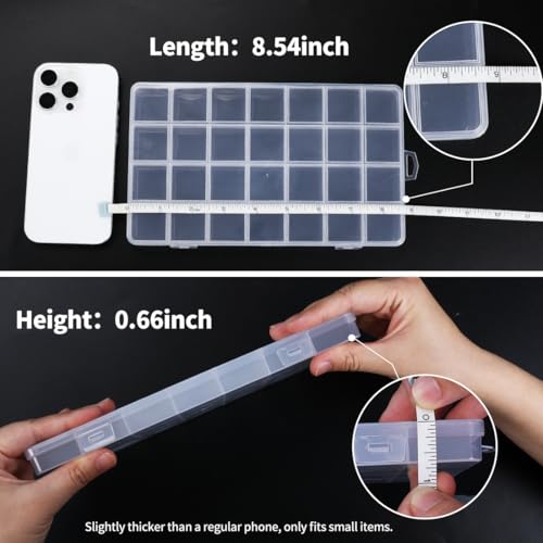 Image of IOOLEEM 28 Grids Plastic Bead Organizer Box, Organizer Container Storage Box, Dividers for bead arts and crafts.(2 Pack)