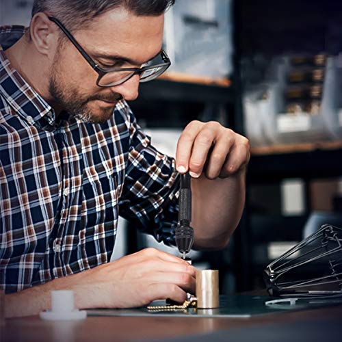 Hand Drill Bits Set 26pc GOCHANGE Hand Drill Set Precision Pin Vise Micro Mini Twist Drill Bits for Metal Wood, Jewelry, Delicate Manual Work, Electronic Assembling and Model Making, DIY Drilling