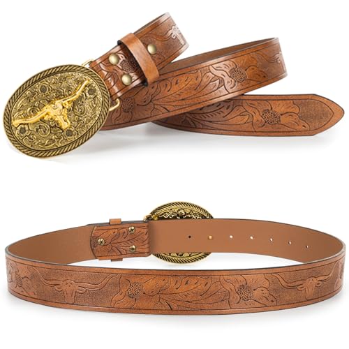 Western Cowboy Cowgirl PU Leather Ladies Belt for Jeans Dresses Pants4