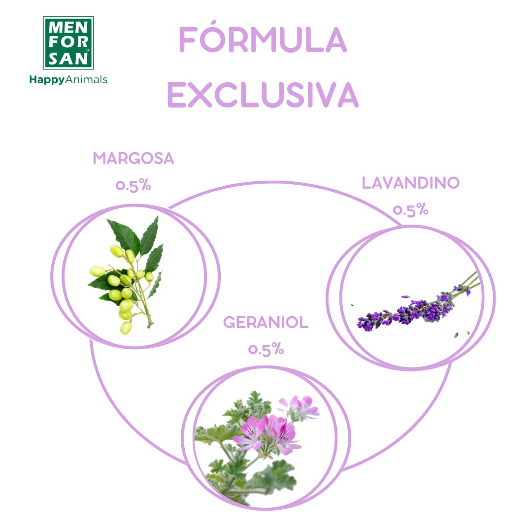 MENFORSAN Champú Anti-Insectos Repelente para Perros | con 3 Activos Naturales: Margosa, Geraniol y Lavandino | Protege contra Insectos | Cítrico | 5L