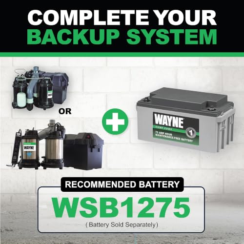 Image of WAYNE WBPS50 1 /2 HP Smart Sump Pump System - Primary & Battery Backup Ready, Smart Monitoring & Alerts, 5,100 GPH, Stainless Steel and Cast Iron, 5-Year Warranty