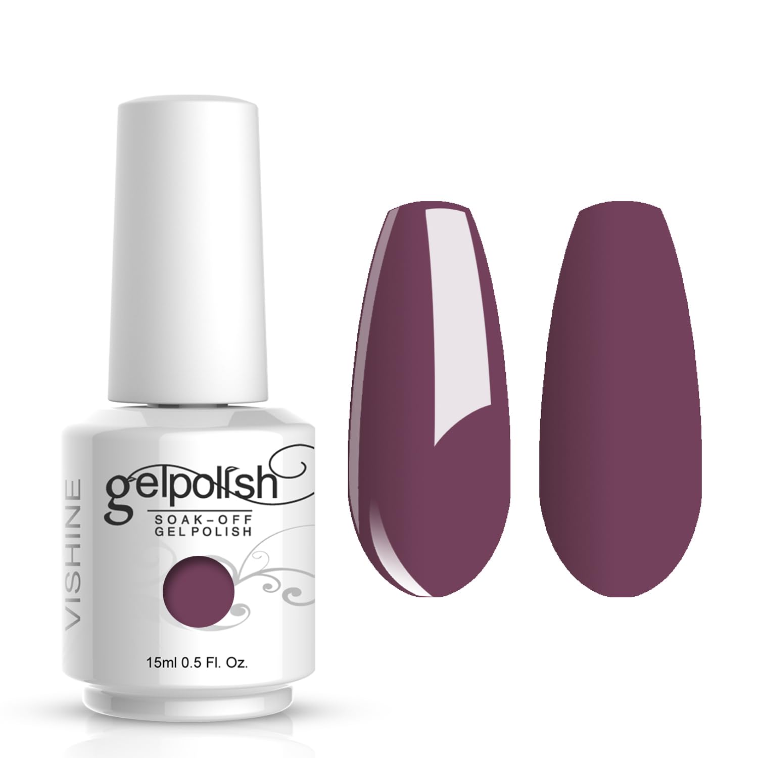 Vishine Gelpolish Manicure DIY Long-lasting Gel Nail Polish Lacquer Shiny Color UV LED Soak Off Glitter Dark Orchid(1023)