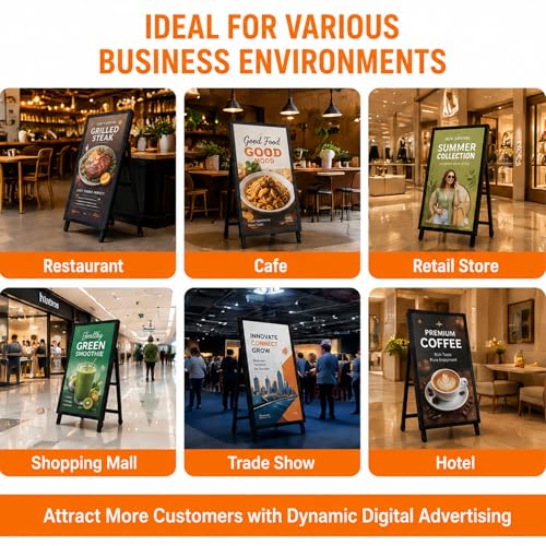 Image of 43 inch outdoor Digital Signage Display,1800nits Weatherproof Digital Signage, IP65 Advertising Display, Portable Digital Signage with CMS /WiFi / USB, Commercial Display for Restaurants, Retail Stores