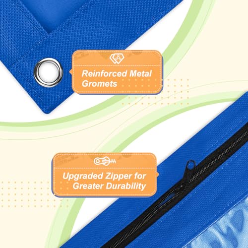 Image of Shemira Pencil Pouch for 3 Ring Binder, Binder Pencil Pouch with Smooth Zipper, Clear Window Pencil Case for Binder, Zipper Pencil Pouches, Big Capacity 3 Ring Binder Pencil Bag, Azure Blue