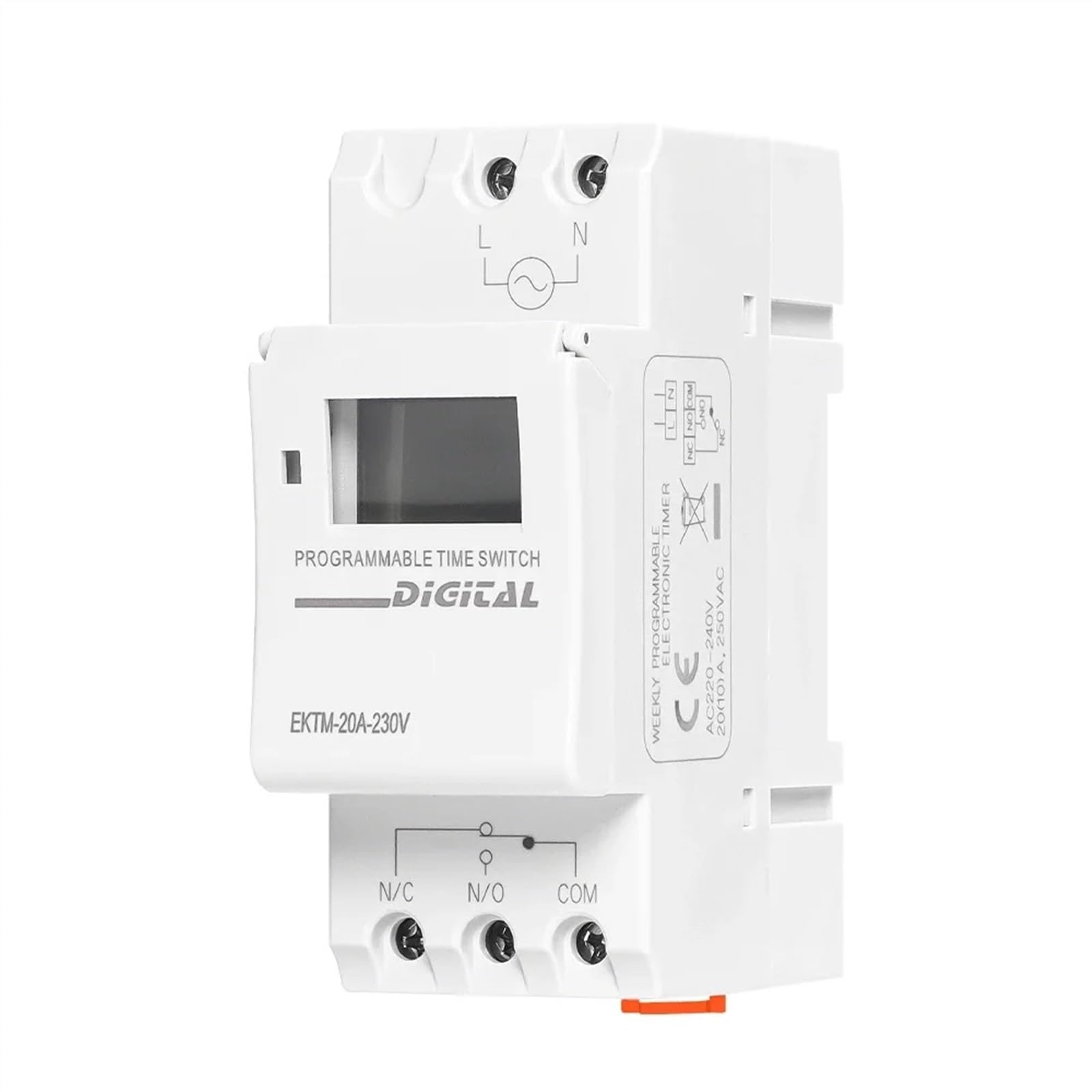 Din Rai Temporizzatore modulare Interruttore orario meccanico Weklly 7 giorni Programmabile Relè di controllo timer 20A AC 220V230V EKTM-20A